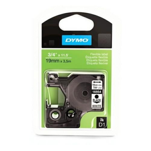 Dymo LetraTag märkband svart på vit (16960 / S0718070), 19mm, laminated