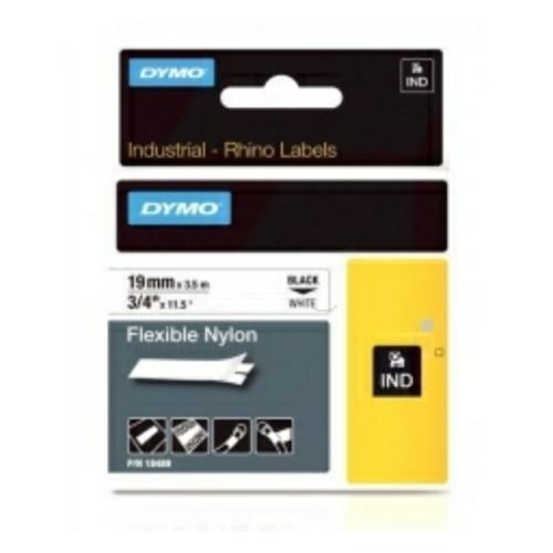 Dymo Färgband svart på vit (18759 / S0718120), 19mm, flexible laminated