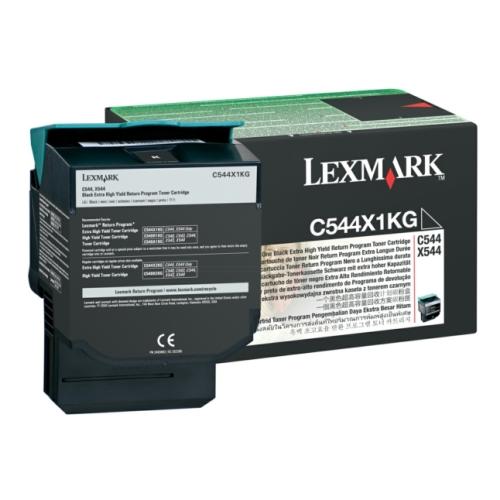 Lexmark Toner svart (C544X1KG / 0C544X1KG) (Return, hög kapacitet)