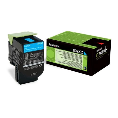 Lexmark Toner cyan (80C2XC0 / 802XC) (Return, hög kapacitet)