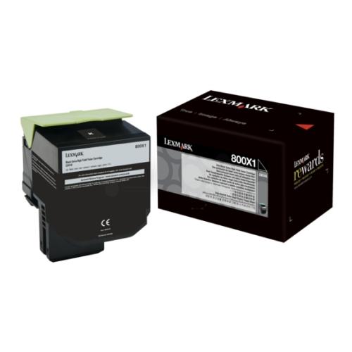 Lexmark Toner svart (80C0X10 / 800X1) (hög kapacitet)
