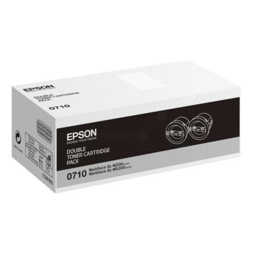 Epson Toner svart (C13S050710 / 0710) (Tvåpack, hög kapacitet)