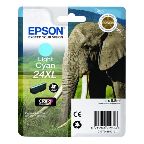 Epson Bläckpatron cyan foto (C13T24354012 / 24XL) (hög kapacitet)
