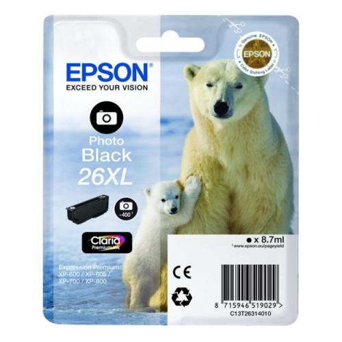 Epson Bläckpatron svart foto (C13T26314012 / 26XL) (hög kapacitet)