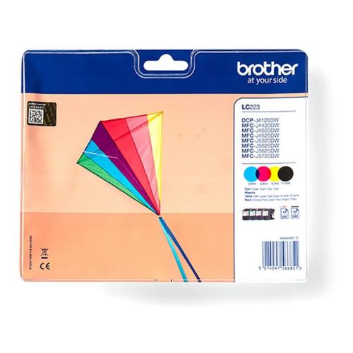 Brother Bläckpatron svart / cyan / magenta / gul (LC223VALBP) (multipack)