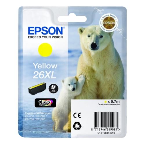 Epson Bläckpatron gul (C13T26344012 / 26XL) (hög kapacitet)