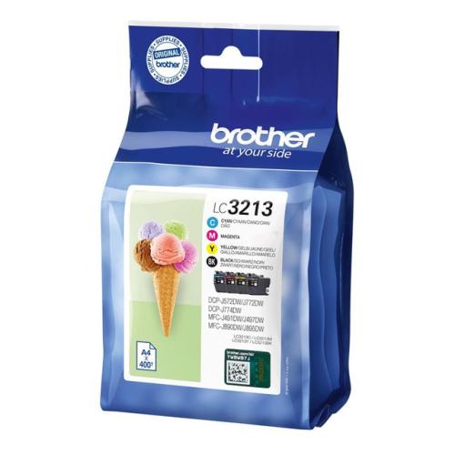 Brother Bläckpatron svart / cyan / magenta / gul (LC3213VALDR) (multipack)