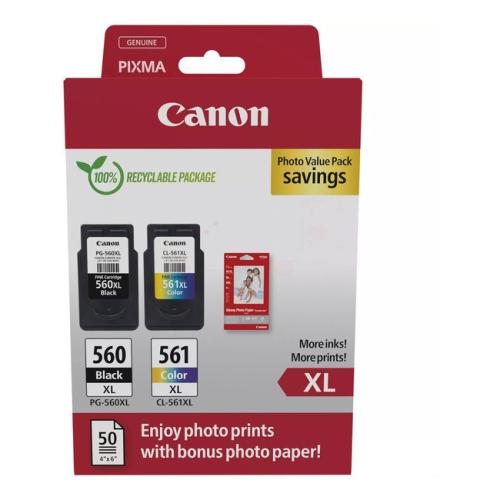 Canon Bläckpatron / Fotopapper svart / färg (3712C008 / PG560XL+CL561XL) (Tvåpack, multipack)