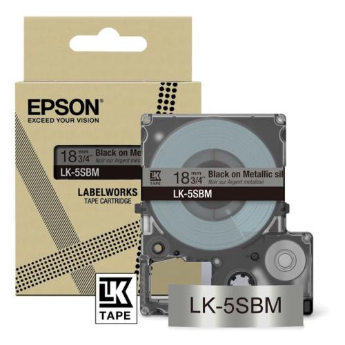 Epson Etiketter svart / silver (C53S672094 / LK5SBM)