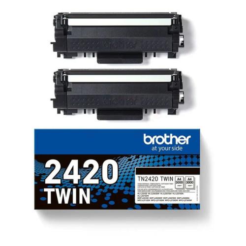 Brother Toner svart (TN2420TWIN) (Tvåpack)
