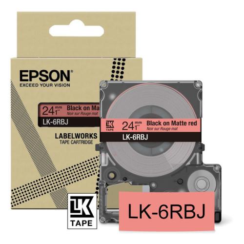 Epson Etiketter svart / röd (C53S672073 / LK6RBJ)