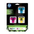 HP Bläckpatron cyan / magenta / gul (CB333EE / 363) (multipack)