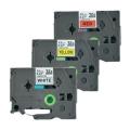 Brother Etikettband svart på vit / röd / gul (TZE31M3), 12mm, laminated (multipack)