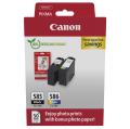 Canon Bläckpatron / Fotopapper svart / färg (6205C004 / PG585CL586) (Tvåpack, multipack)